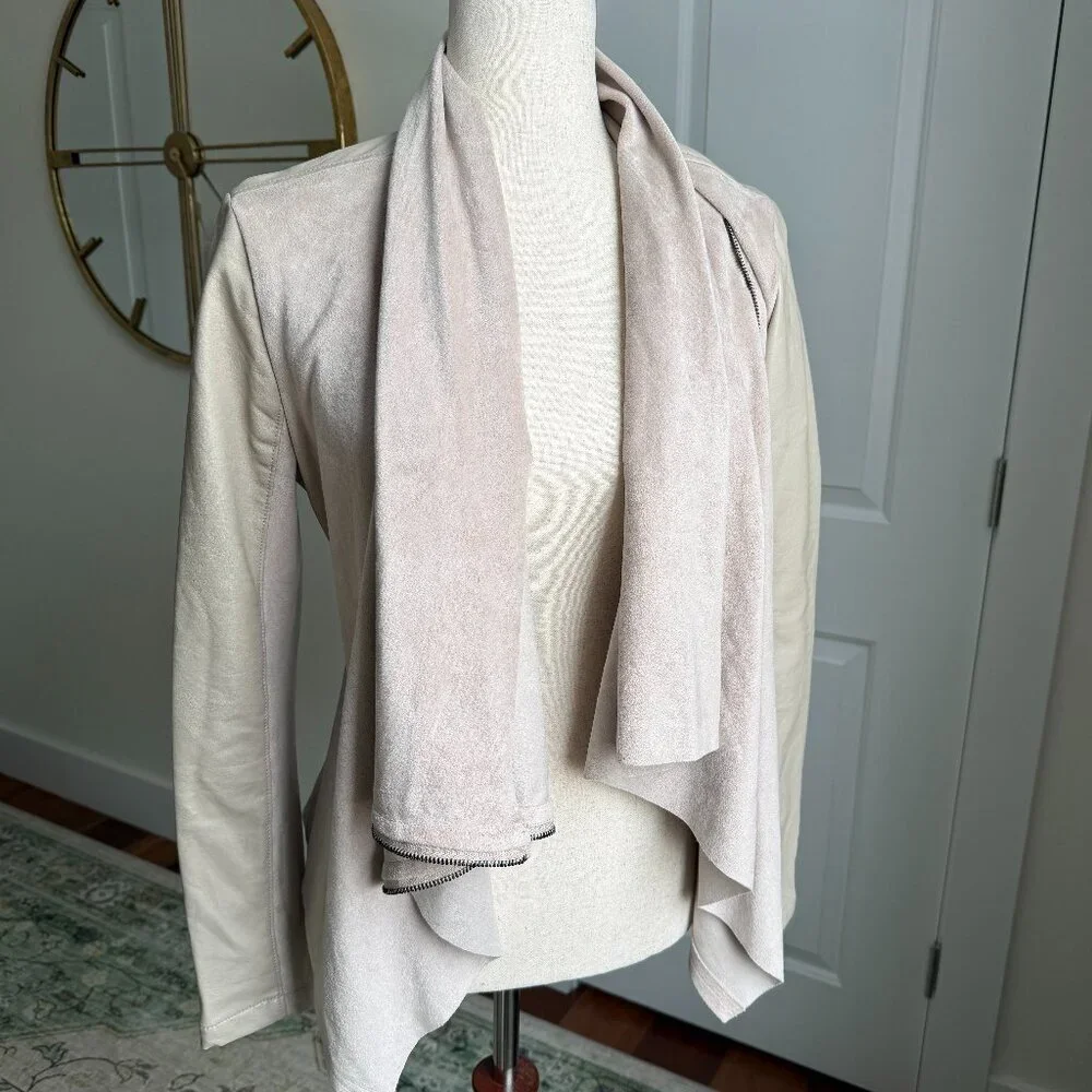 Blank NYC Faux Leather and Suede Drapey Lightweight Jacket Size Small